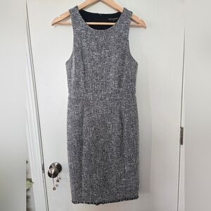 Banana Republic Black and White Tweed Midi Dress
